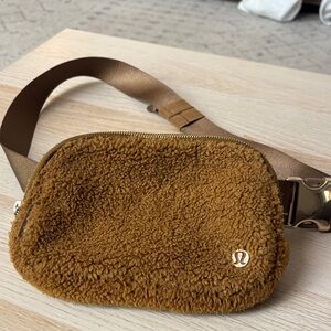 lululemon athletica Tan Fleece Crossbody Bag